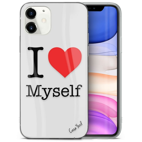 TPU Clear Case for iPhone 13 Mini with I Love My Self design phone cover