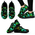 thumbnail image 1 of Zapatillas deportivas informales con estampado de calavera degradada vintage para mujer, zapatos planos ligeros con cordones para mujer, calzado suave, 1 of 6