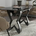 thumbnail image 6 of Furniture of America Saginaw Gray Glass Top Dining Table in Black, 6 of 9