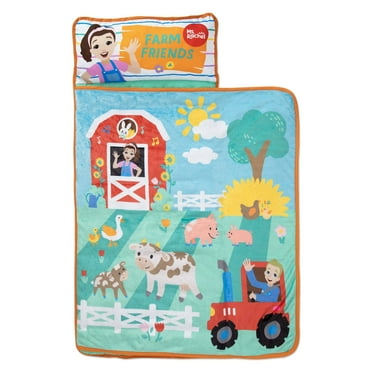 NoJo Ms. Rachel Toddler Preschool Nap Mat, All-in-One Blanket, Pillow, Pad, Multi-Color, Unisex,