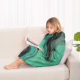 thumbnail image 4 of Green Gray Yellow Marble Pattern Blanket Hoodies for Kids 6-13YR Oversize Wearable Blanket Hoodies for Boys Girls Teens, 4 of 7