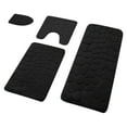 thumbnail image 2 of 5 Piece Cobblestone Memory Foam Bath Mats, Extra Thick Non Slip Mats for Tub, Toilet and Floor, Water Absorbent, Washable Dark Grey Rugs -A1C02(Black), 2 of 7