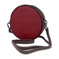thumbnail image 2 of Zufioo Burgundy Floral Print Leather Shoulder Round Bag, Waterproof Leather Crossbody Bag, Detachable Shoulder Strap and Carrying Loop, Women's Luggage Accessories-One Size, 2 of 5