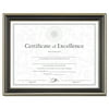 DAX Gold-Trimmed Document Frame w/Certificate, Wood, 8 1/2 x 11, Black
