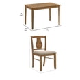 thumbnail image 5 of 5 Piece Dining Table Set with 4 Chairs, Rubberwood, Weathered Oak, 5 of 7