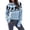 Blue, variant on Halloween Knitted Sweater for Women Cute Ghost Pattern Print Knitted Pullover Sweaters Long Sleeve Crew Neck Jumper Tops (Green L)
