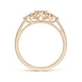 thumbnail image 2 of ANGARA Natural Composite Diamond Three Stone Ring in 14K Rose Gold for Women (Size-3mm| Color-K| Clarity-I3) | April Birthstone, Anniversary, Jewelry Gift for Women | Natural Diamond Ring, 2 of 9