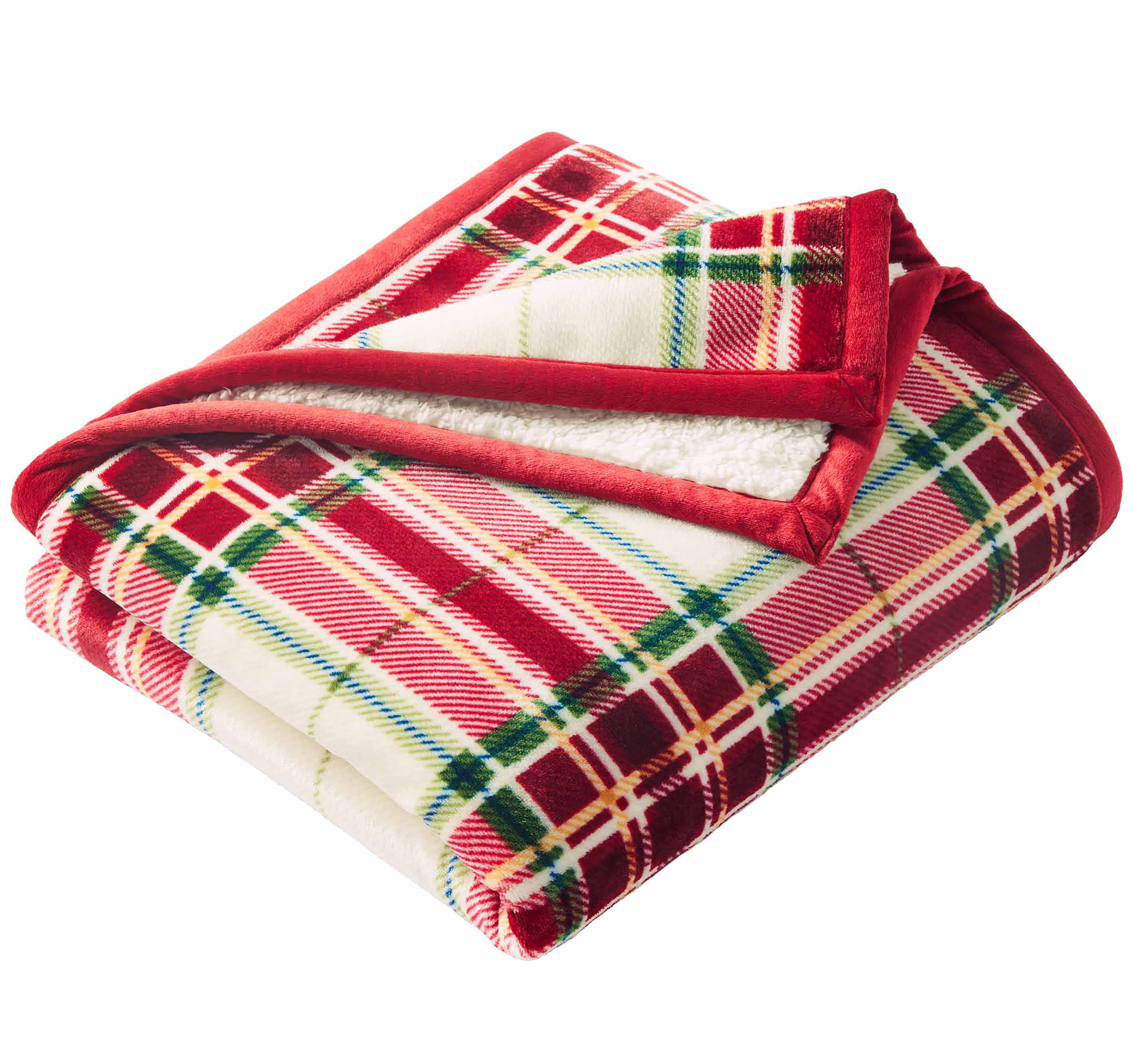 Better Homes & Gardens  Printed Reverse Faux  Shearling Adult Throw, 50” x 60”,  Red Walden Plaid