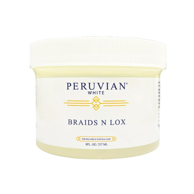 Peruvian white Braid, Loc, and Edge Gel for Relaxed & Natural Hair (EXTRA HOLD), 8 oz. (Regular Unscented)
