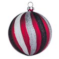 thumbnail image 1 of 275 in.Swirl Boule Ornement Rouge & Noir - Pack de 4, 1 of 1