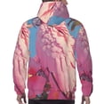 thumbnail image 7 of Kdxio Pink Parrot Tropical Blossoms Print Mens Casual Hooded Collar Drawstring Hoodies Pullover Sweatshirts Casual Long Sleeve Shirts-Medium, 7 of 7
