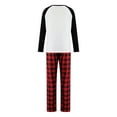 thumbnail image 4 of Family Matching Christmas Pajamas, ClawLetter Print Long-Sleeved Tops + Plaid Pattern Trousers Sleepwear Outfits, 4 of 5