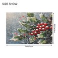 thumbnail image 4 of Bathroom Plush Absorbent Mat Combined U-Shaped Square Pad Bath Mat Fluffy Suitable For Bathroom Toilet Living Room Absorb Water Non-Slip Durable Christmas Holly and Mistletoe, 4 of 9
