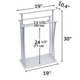thumbnail image 3 of Freestanding Towel Rack Three Bars Tempered White Glass Base, 3 of 8