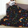thumbnail image 6 of Honeii Cartoon Pride Lgbt Print Fleece Blanket - Throw Blanket for Bed, Sofa, Couch, Camping, and Travel , Microplush Ultra Soft Warm Blanket-40"x30", 6 of 7
