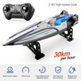 thumbnail image 1 of Bateau Télécommandé, Bateaux de Course Rapides 4 Canaux 2.4GHZ pour Piscines Lacs, Bateau RC Haute Vitesse 30KM/H pour Enfants Adultes, 1 of 6