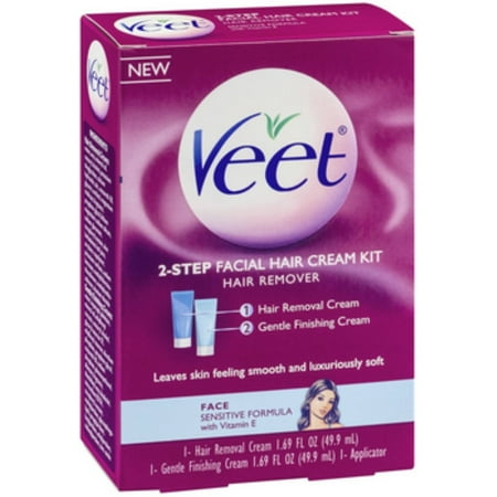 VEET 2-Step Facial Hair Cream Kit, 1 kit (Pack of