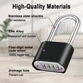 2pcs-Long-Black Combination Padlock 4-digit Heavy Duty Outdoor Use For ...