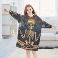 thumbnail image 5 of FORMRS Wearable Blanket Hoodie with Sleeves for Kids Cozy Flannel Sweatshirt, Skeleton with Rainbow, 5 of 7