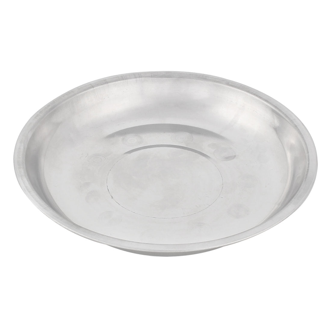 Kitchen Stainless Steel Round Shaped Dish Plate Silver Tone 17cm ...