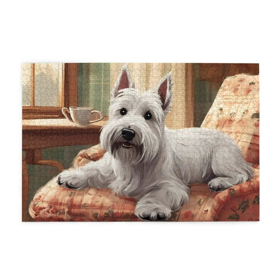 500 Piece Cute Westie Dog Jigsaw Puzzle For Adults – Adorable White Terrier Art, Challenging Fun, Relaxing Brain Workout, Stress Relief, Ideal Gift & Home Decor