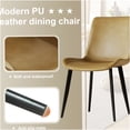 thumbnail image 4 of Modern Dining Chairs Set of 4, Brown PU Leather Upholstered Seats with Ergonomic Backrest, Sturdy Steel Legs, for Kitchen, Dining Room, Office, 4 of 10