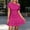 Hot Pink, variant on Dolkfu Cowl Neck Summer&Fall Dresses for Women Short Sleeve Mini Beige A-Line Dresses Minimalist Solid Modern Slim Garments Beige,L