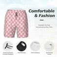 thumbnail image 6 of Picia Irregular Plaid pattern Mens Swim Trunks with Compression Liner Stretch Beach Shorts Quick Dry with Zipper Pockets No-Chafing Board Shorts-Large, 6 of 9
