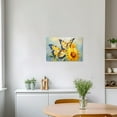 thumbnail image 2 of ZHONGYUTONG Sunflower Canvas Wall Art Blue Butterfly Yellow Flowers Pictures Prints Bathroom Artwork for Country Farmhouse Office Wall Decor (16.00" x 24.00"), 2 of 6