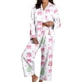 thumbnail image 3 of Christmas Pajamas 100% Cotton Womens Pajamas Set 2 Piece Soft Button-Down Xmas PJs Set Sleepwear Loungewear S-XXL, 3 of 6