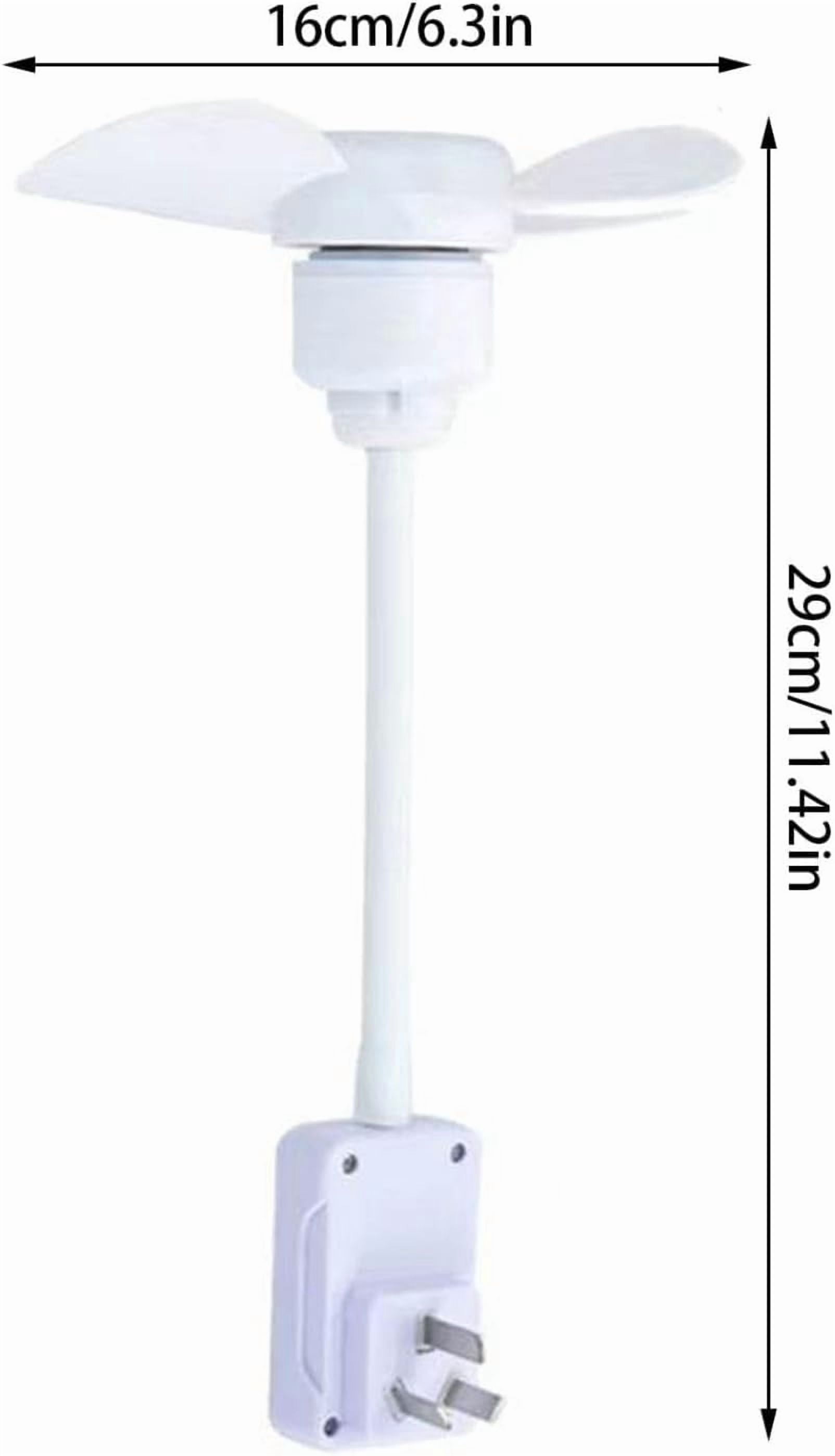 Quiet Socket Fan with Plug Adapter, Mini Plug-in Wall Fan with 360° Flexible Gooseneck for Kitchen Bathroom Office Cooling (2 Pieces, White)