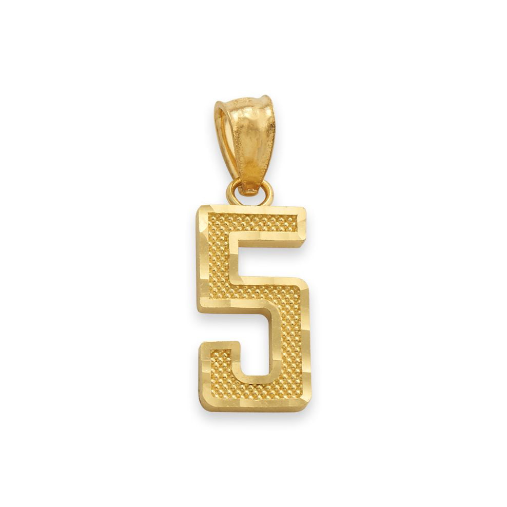 10k Yellow Gold Number 1 Block Charm Necklace Pendant Charms Fine Jewelry Women