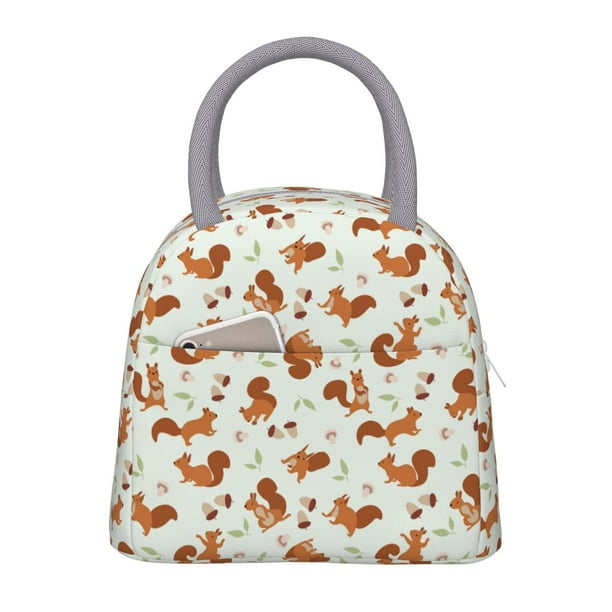 Fotbe Squirrel Playing Bolsa de Almuerzo con Estampado, Lonchera Aislada, Contenedor de Comida Reutilizable Tipo Cooler a Prueba de Fugas
