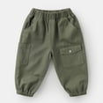 thumbnail image 6 of Toddler Boys Cargo Joggers Elastic Waist Cotton Twill Cuffed Ankle Pants with Flap Pockets for Outdoor Play School Casual Trousers, 1T-10Y, 6 of 6
