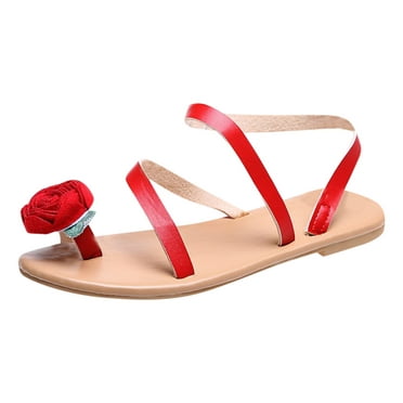 Womens Flat Diamante Sparkly Studded Strap Boho Summer Beach Sandals ...