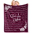 thumbnail image 1 of LHSHID Gifts for Mom Blanket I Love You Mom Gifts from Daughter or Son for Mother Unique Birthday Mothers Day Thanksgiving Gifts for Mom Double Sided Printed Blanket Merlot Red 60"x80", 1 of 4