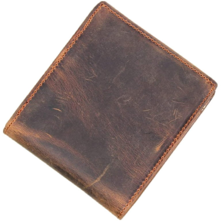 ID Distressed Leather Billfold Wallet