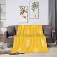 thumbnail image 6 of ZNDUO Lightweight Microfiber Bed Blanket, Simple Yellow Small Fresh Pattern Super Soft Flannel Cozy Throw Blankets, 60"x50", 6 of 8