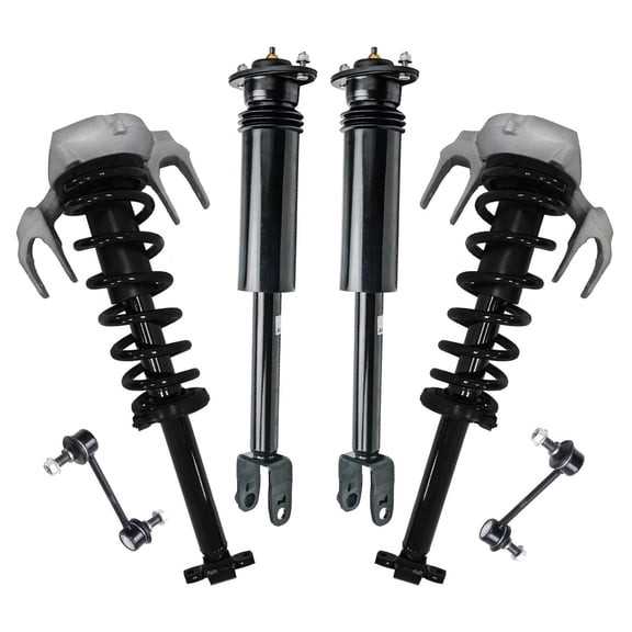 Detroit Axle - 6pc Struts Shocks Kit for 2003 2004 2005 2006 2007 Cadillac CTS, 2 Front Complete Struts with Coil Spring 2 Front Sway Bar End Links 2 Rear Shock Absorbers Replacement Suspension