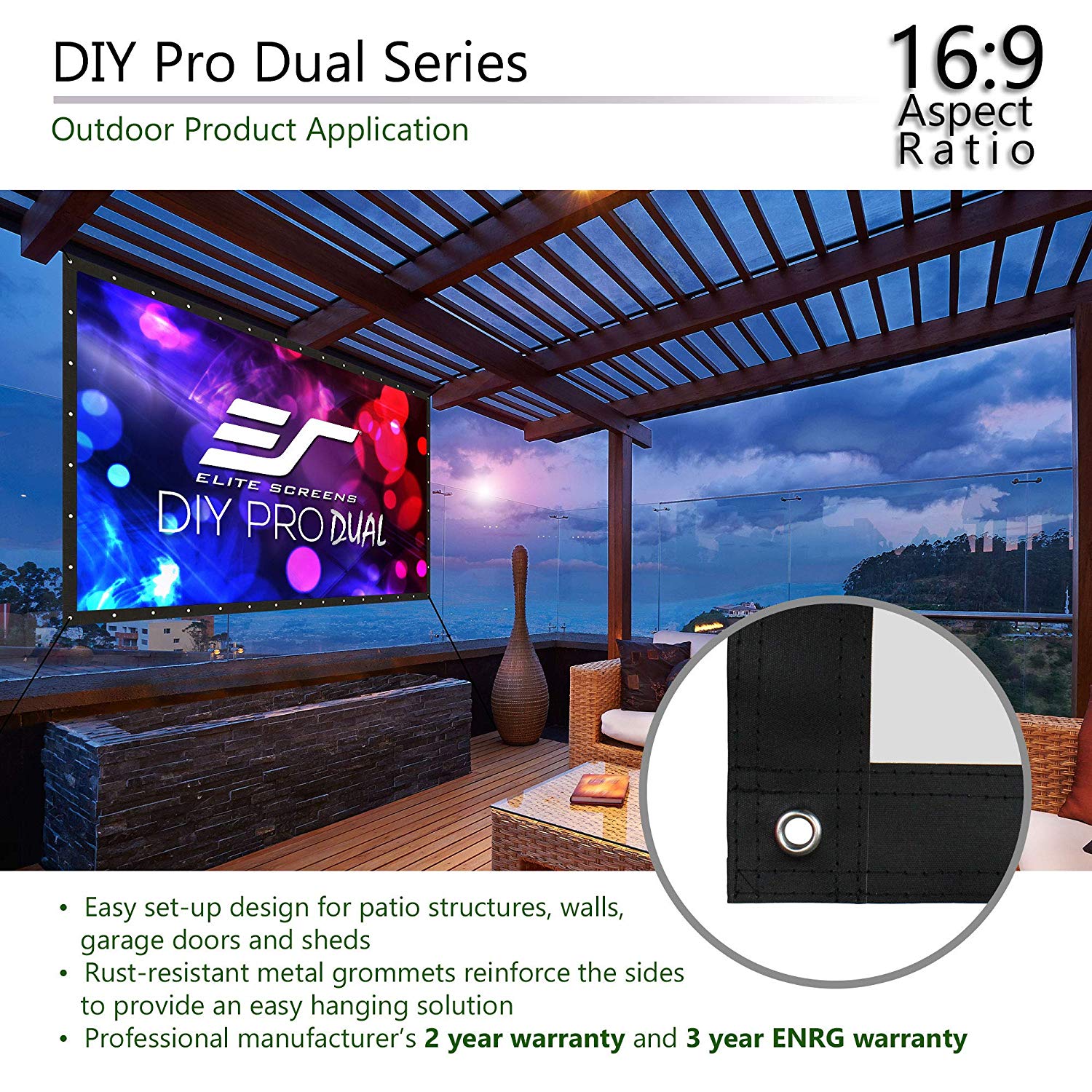 Model Diy123rh1 Elite Screens Diy Pro Rear Series Do It Yourself
