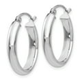 thumbnail image 2 of 14K White Gold Earring Hoop Women'S 10 mm 3.75 Polished 3.75Mm Oval Tube Earrings, 2 of 4