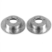 Power Stop Rear Pair of Drilled and Slotted Brake Rotors EBR1038XPR