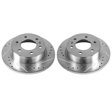 Power Stop Rear Pair of Drilled and Slotted Brake Rotors EBR1038XPR