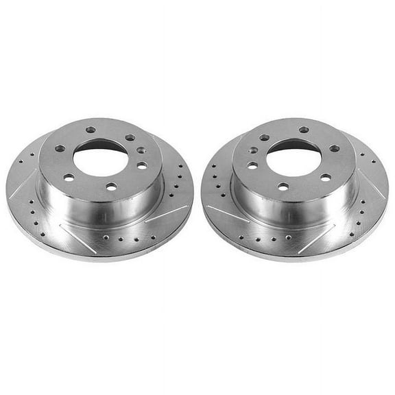 Power Stop Rear Pair of Drilled and Slotted Brake Rotors EBR1038XPR