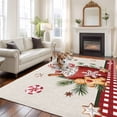 thumbnail image 2 of Christmas Area Rugs 8'x10', Washable Small Throw Rugs for Living Room Patio, Retro Winter Ice Cream Snowflakes Needles Plaid Indoor Outdoor Rug Non-Slip Low Pile Carpet Runner Reversible Floor Mats, 2 of 8