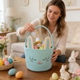 thumbnail image 6 of Holiday Decorative Storage Basket, Hand-Woven Rabbit Shape Organizer Basket, Home Storage Bin, Easter Decor Basket, Multicolor Storage, Polyester Material, 6 of 6