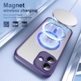 thumbnail image 4 of for iPhone 16 Magnetic Phone Case, Flexible TPU Bumper Hard Translucent Back Slim Protective Case with Touchscreen Button Mag-Safe Charging Support for iPhone 16 Cover, Purple, 4 of 9