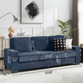 thumbnail image 4 of S-HOME 83.86" 3-Seater Corduroy Sofa in Modern Design Perfect for Living Room Bedroom Office，Blue, 4 of 12