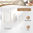 thumbnail image 2 of 3pcs Plate Hanger, 12 Inches Universal Stainless Steel Invisible Plate Hangers for the Wall U-shaped Holder with Traceless Nail for Decorations, Golden, 2 of 7