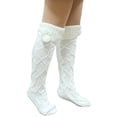thumbnail image 1 of Aocisk Autumn Winter Knitted Socks Slouch Stacked Socks High Tube Over Knee Knitted Socks Wool Blend Over Knee Socks Breathable Long Tube Socks White One Size, 1 of 3